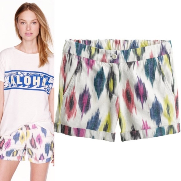 J. Crew Pants - SALE J Crew Watercolor Ikat Short City Fit Cuffed